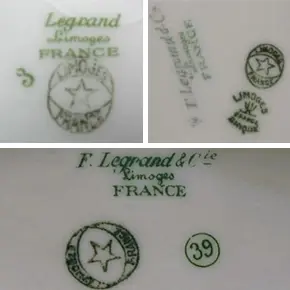 Le logo au dos de la porcelaine de table 